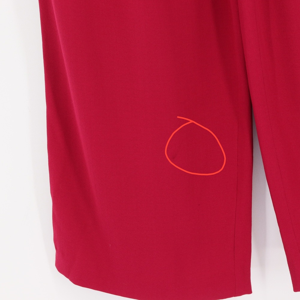 Eileen Fisher Womens Size M Raspberry Red Silk Wide Leg Elastic Waist Pants - Picture 5 of 5